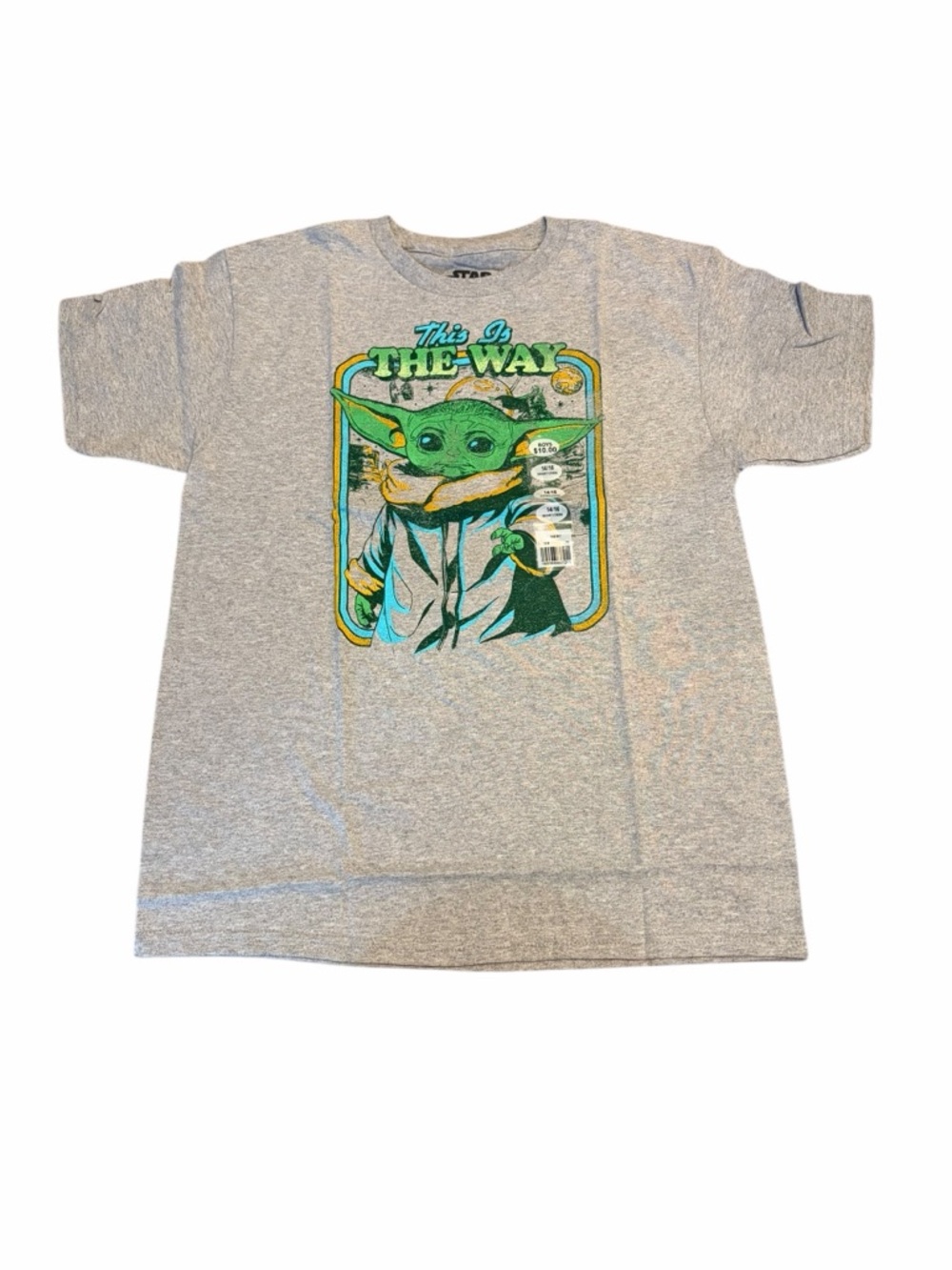 Star Wars Grogu “This Is The Way” Tee Youth L Gray NWT Baby Yoda